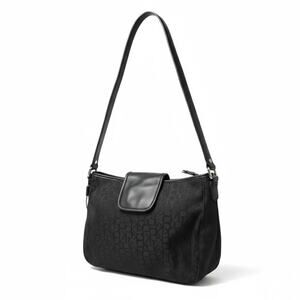 Calvin Klein Black Monogram Shoulder Bag Nylon  Medium Tote